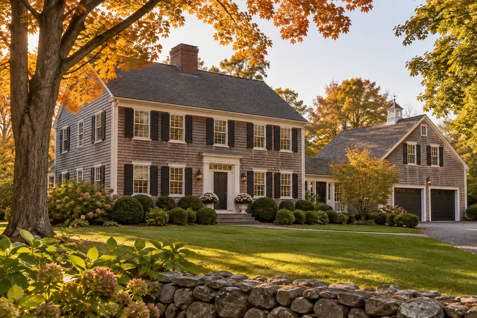 A Connecticut colonial home, illustrative